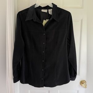 White stag woman stretch size 18W black moleskin shirt